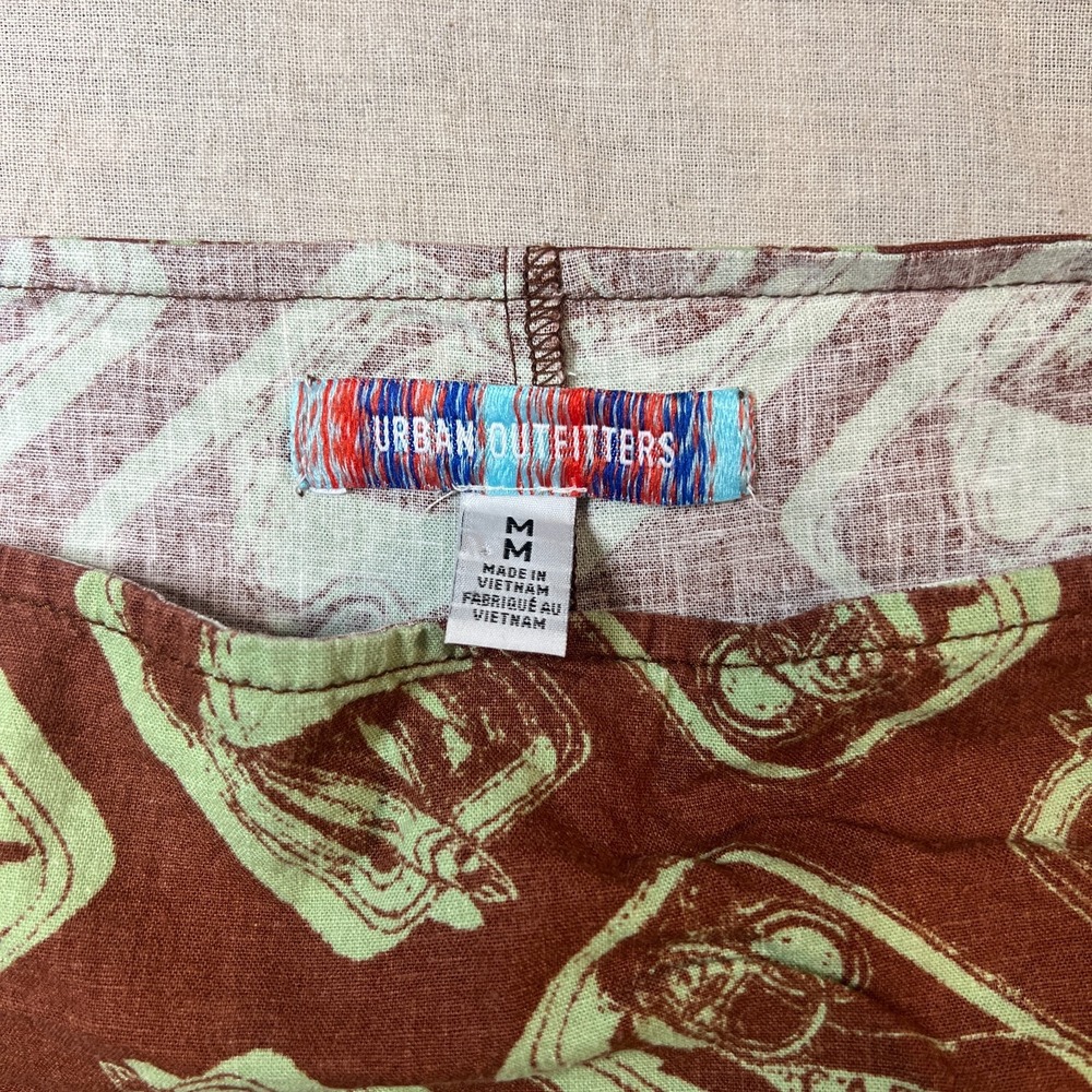 Urban Outfitters Sardine Skort Womens M Linen Fish Print Low Rise Coastal Y2K - Picture 3 of 8